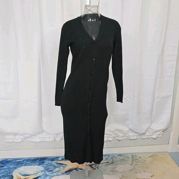 Ralph Lauren Black Label Ribbed Silk Dress Size M - Picture 1 of 16